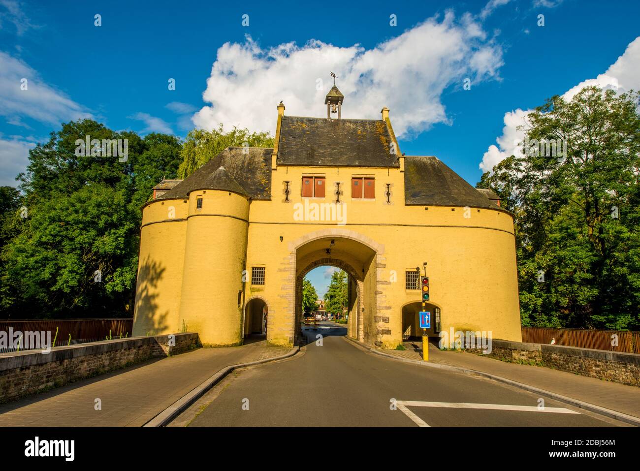 Ezelpoort (Donkey's Gate), fortified gate, Bruges, West Flanders, Belgium, Europe Stock Photo