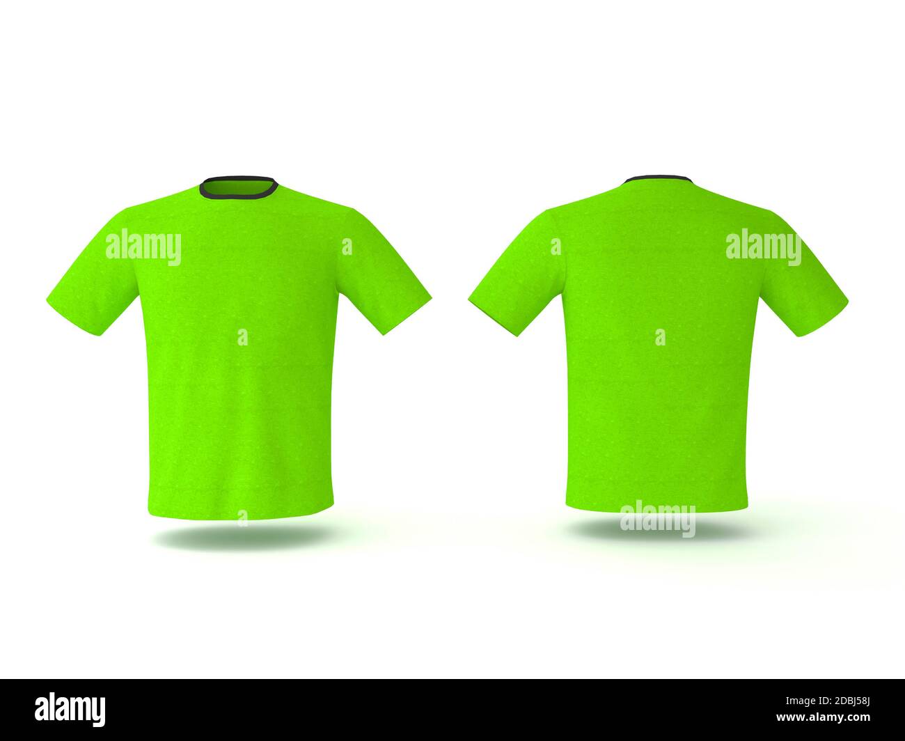 Green T-shirt template, isolated on background. Men's realistic T-shirt  mockup 3d render Stock Photo - Alamy