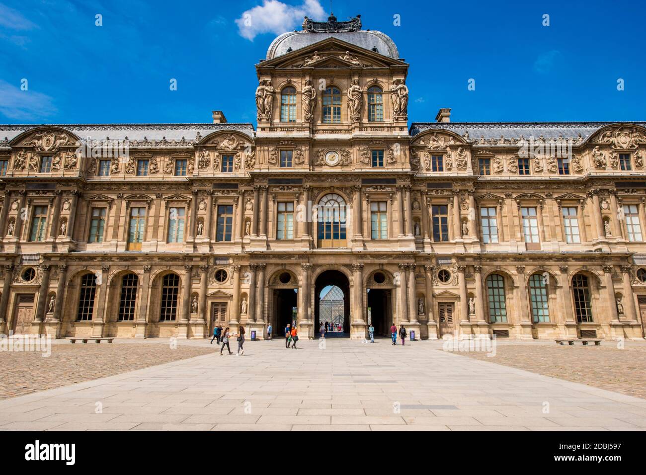The Cour Carree courtyard at The Louvre, Paris, France, Europe Stock Photo