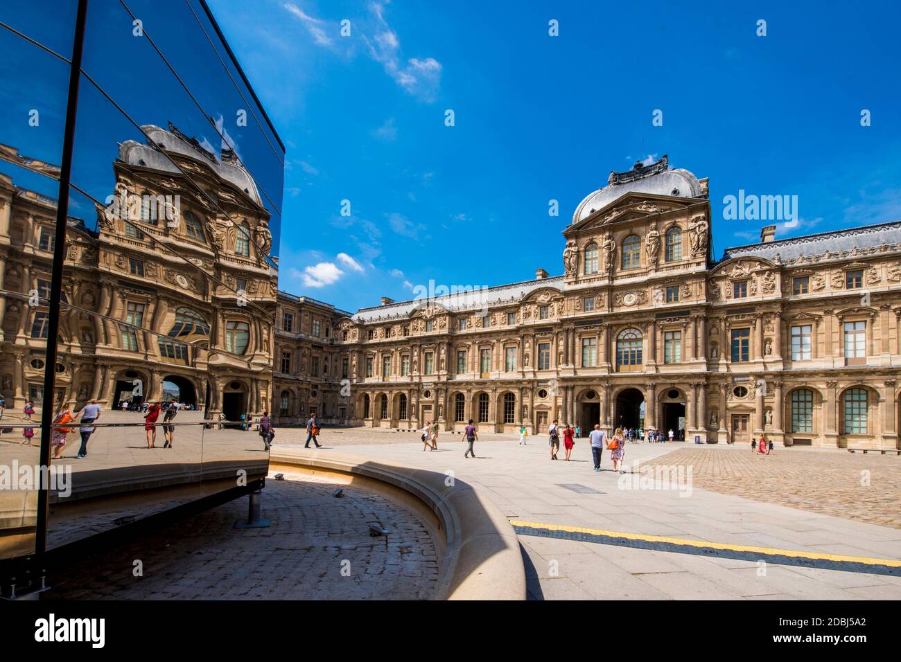 Reflections of the Cour Carree courtyard in the Lourve, Paris, France ...