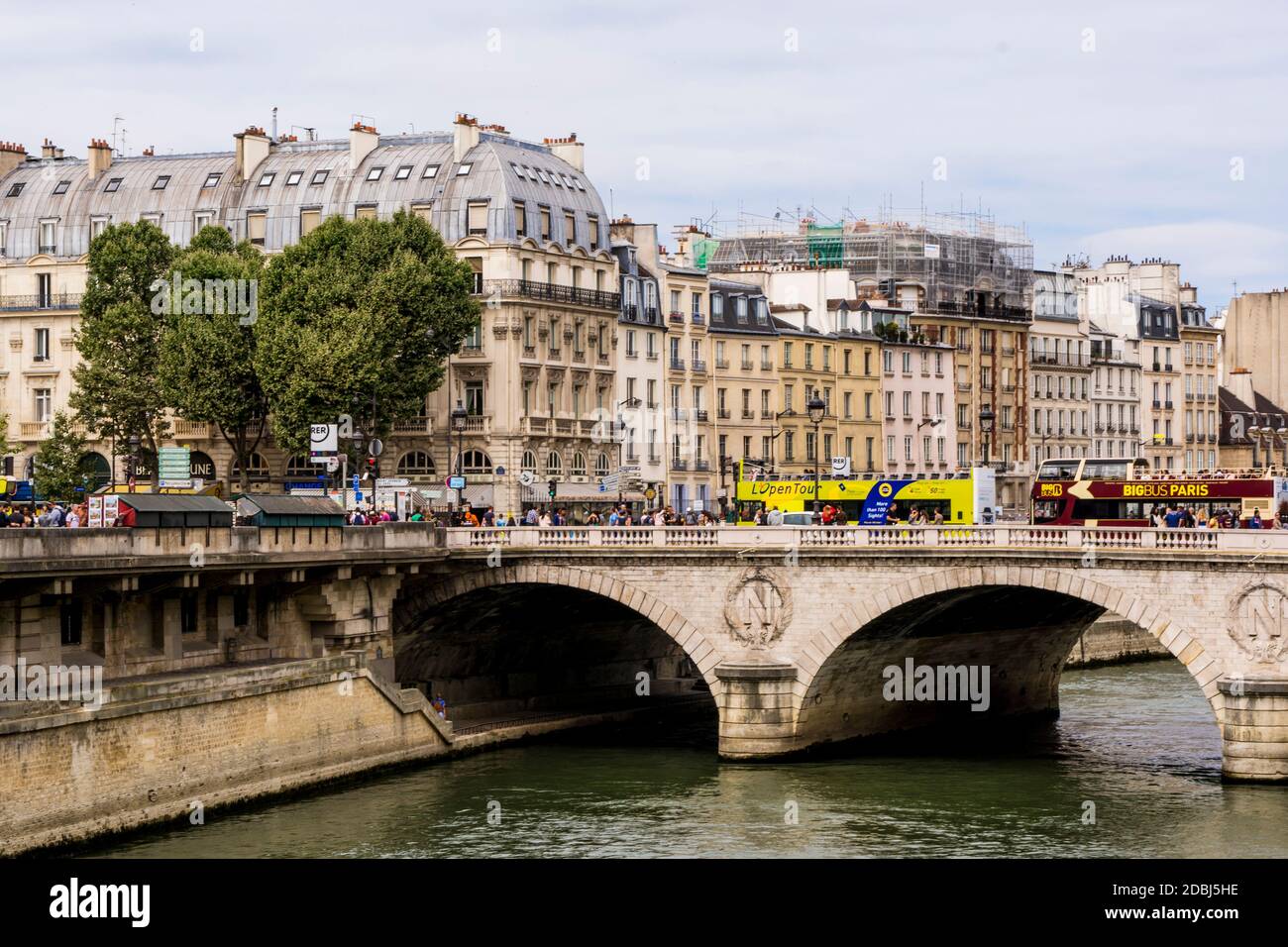 The Pont au Change bridge over Seine River, Paris, France, Europe Stock Photo