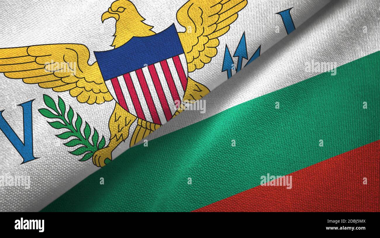 Virgin Islands United States and Bulgaria two flags Stock Photo