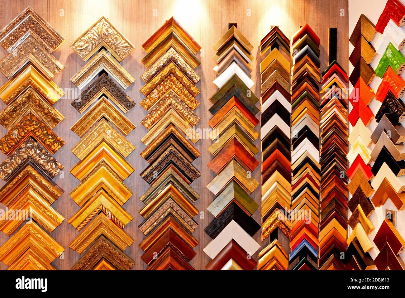 Frame corners in all colors displayed in shop Stock Photo - Alamy