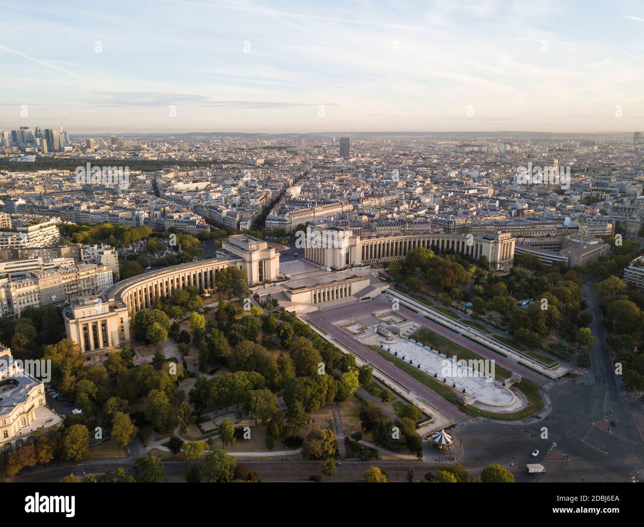 View over the city at dawn, Paris, Ile-de-France, France, Europe Stock Photo