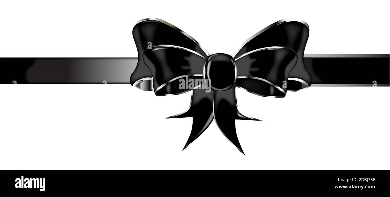 A black silk or satin bow isolated over a white background Stock Photo ...