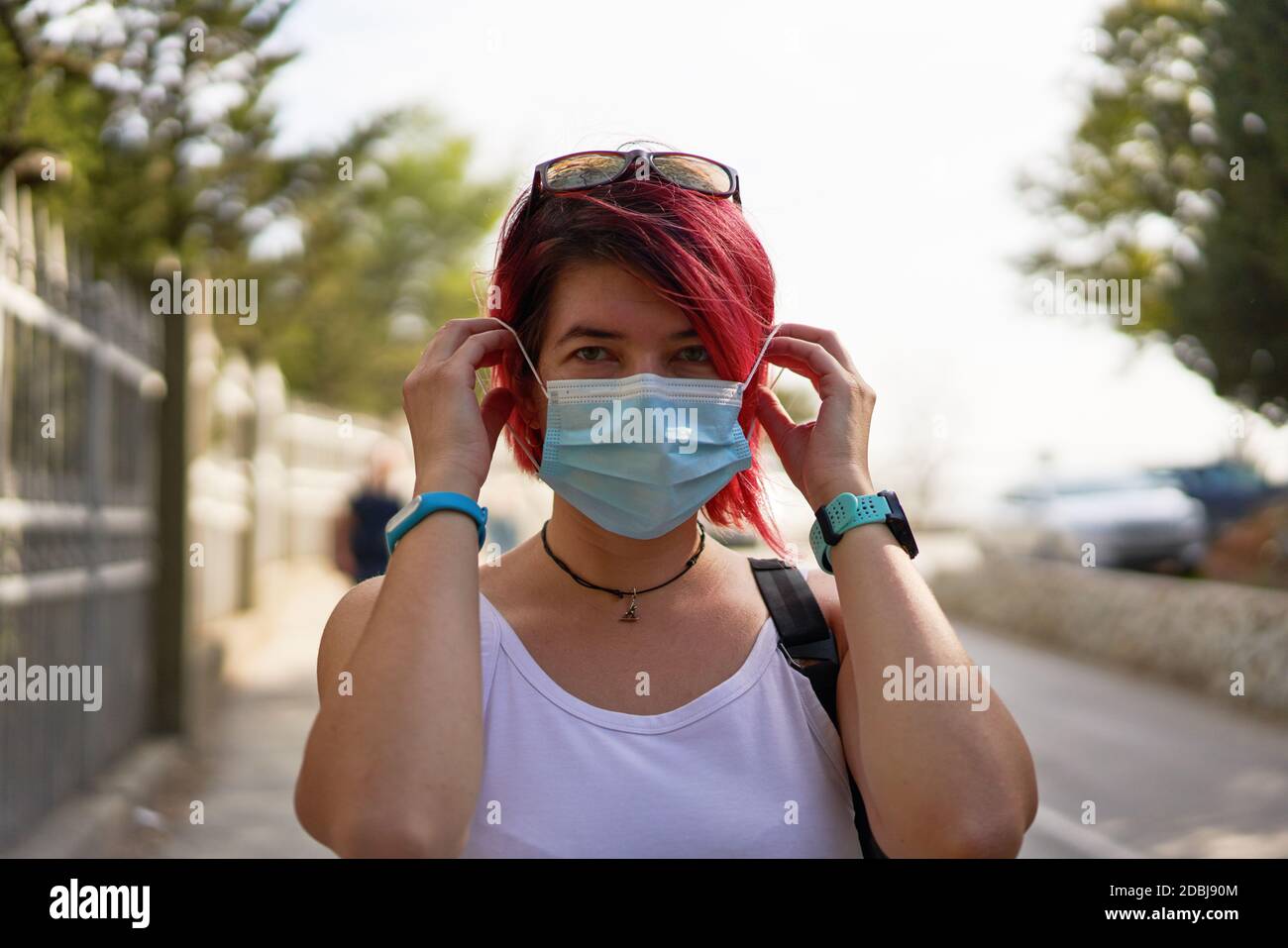 Woman mask protect from hi-res stock photography and images - Alamy