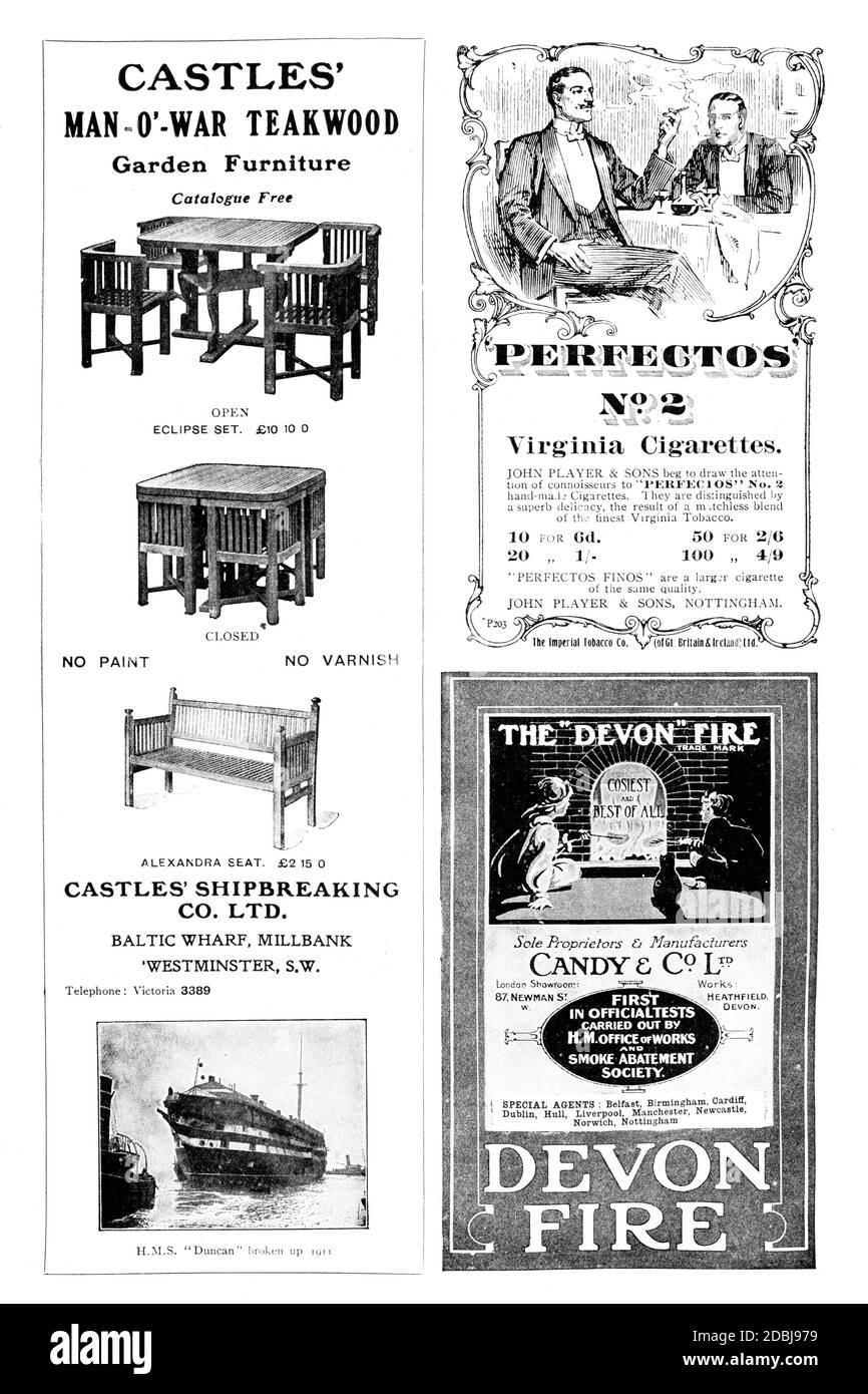 page of advertisements from 1907 The Studio an Illustrated Magazine of Fine and Applied Art Stock Photo