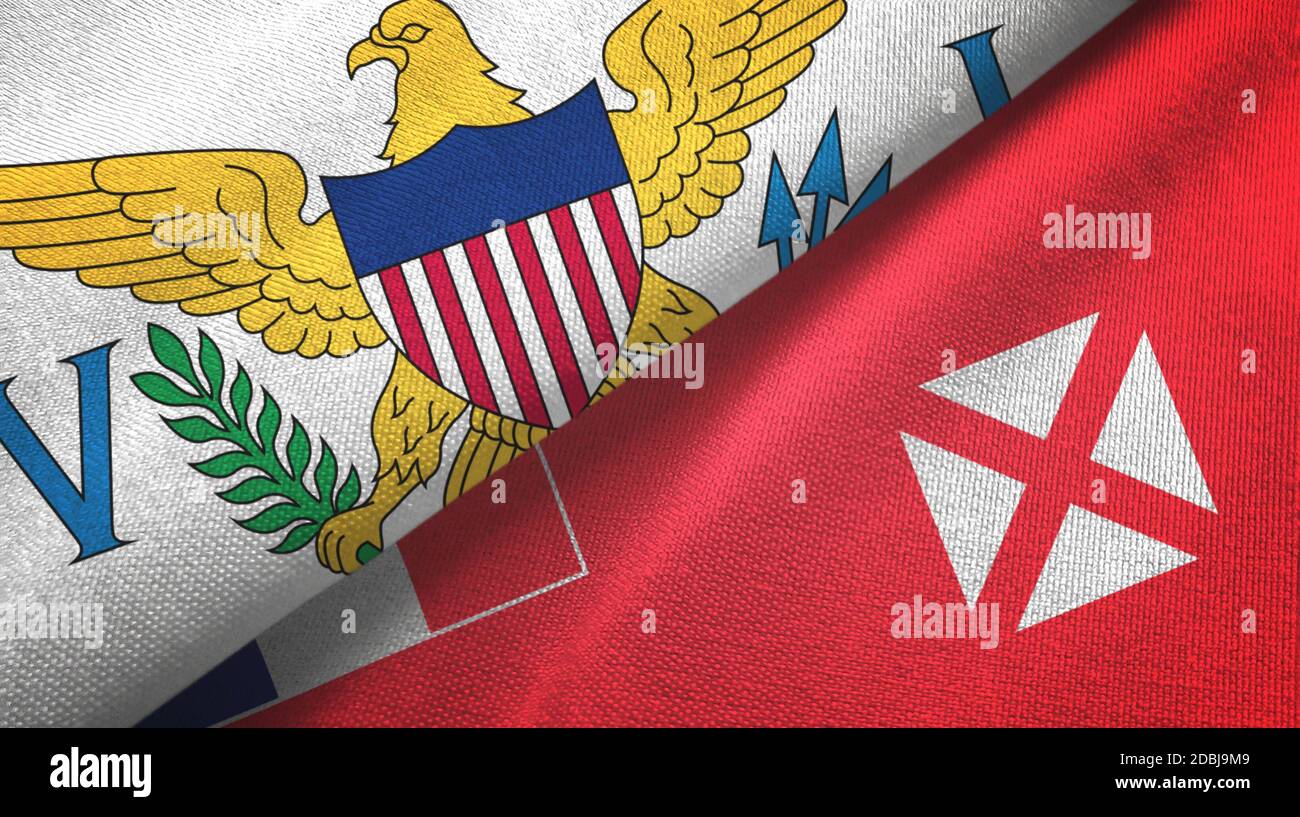 Virgin Islands United States and Wallis and Futuna two flags Stock Photo