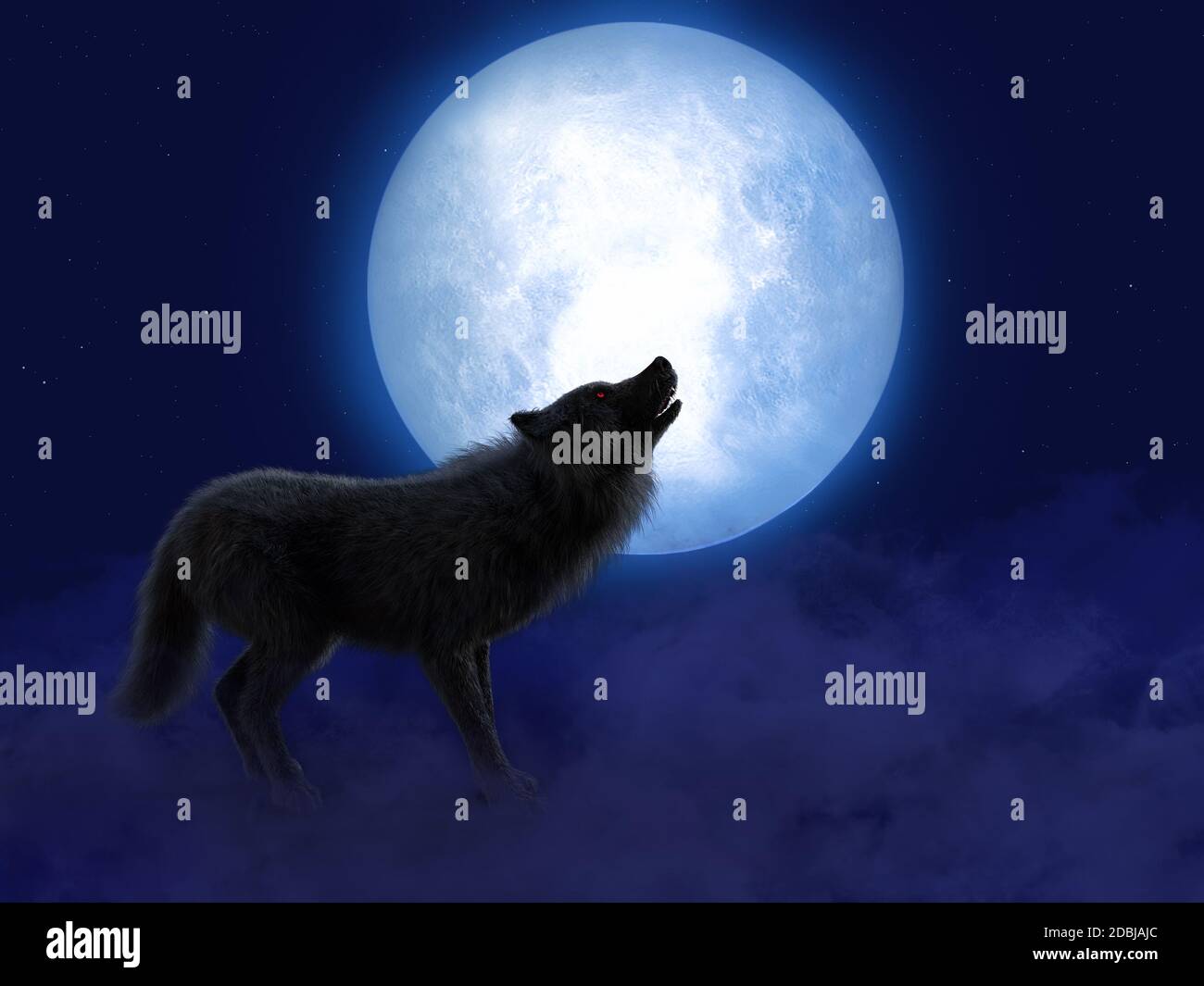 Wolf Howling Night High Resolution Stock Photography And Images Alamy