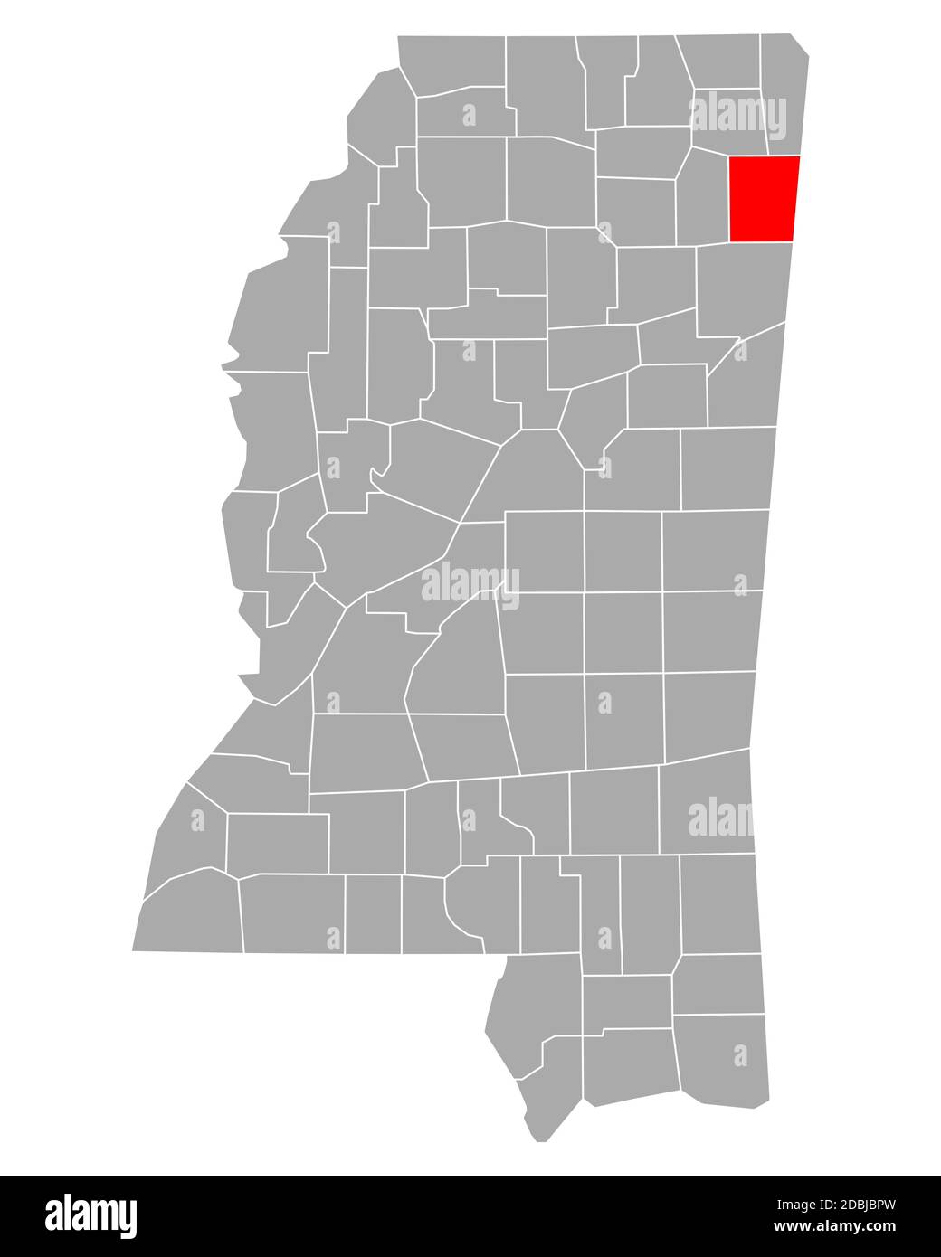 Map of Itawamba in Mississippi Stock Photo Alamy
