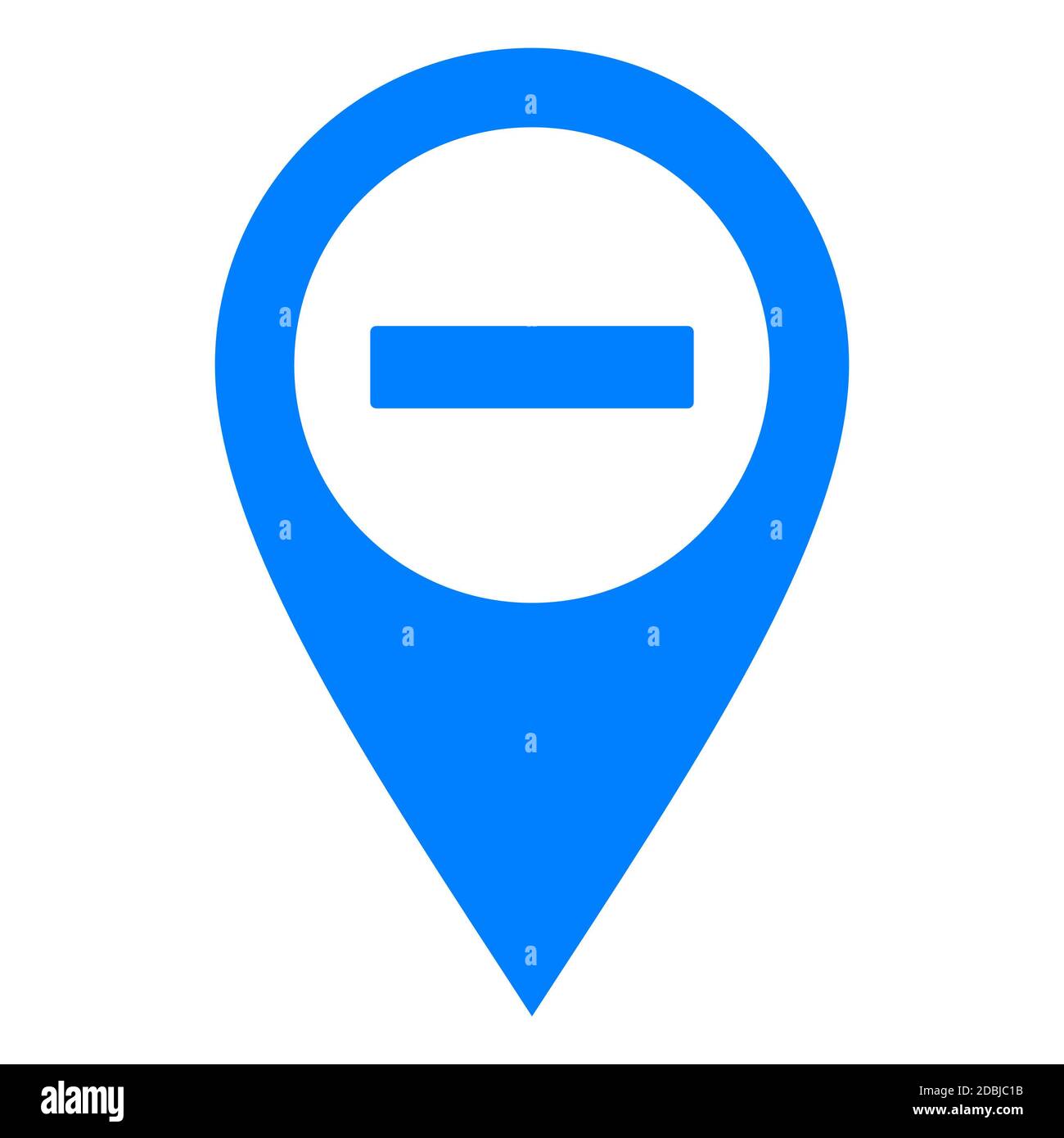 Minus and location pin Stock Photo - Alamy