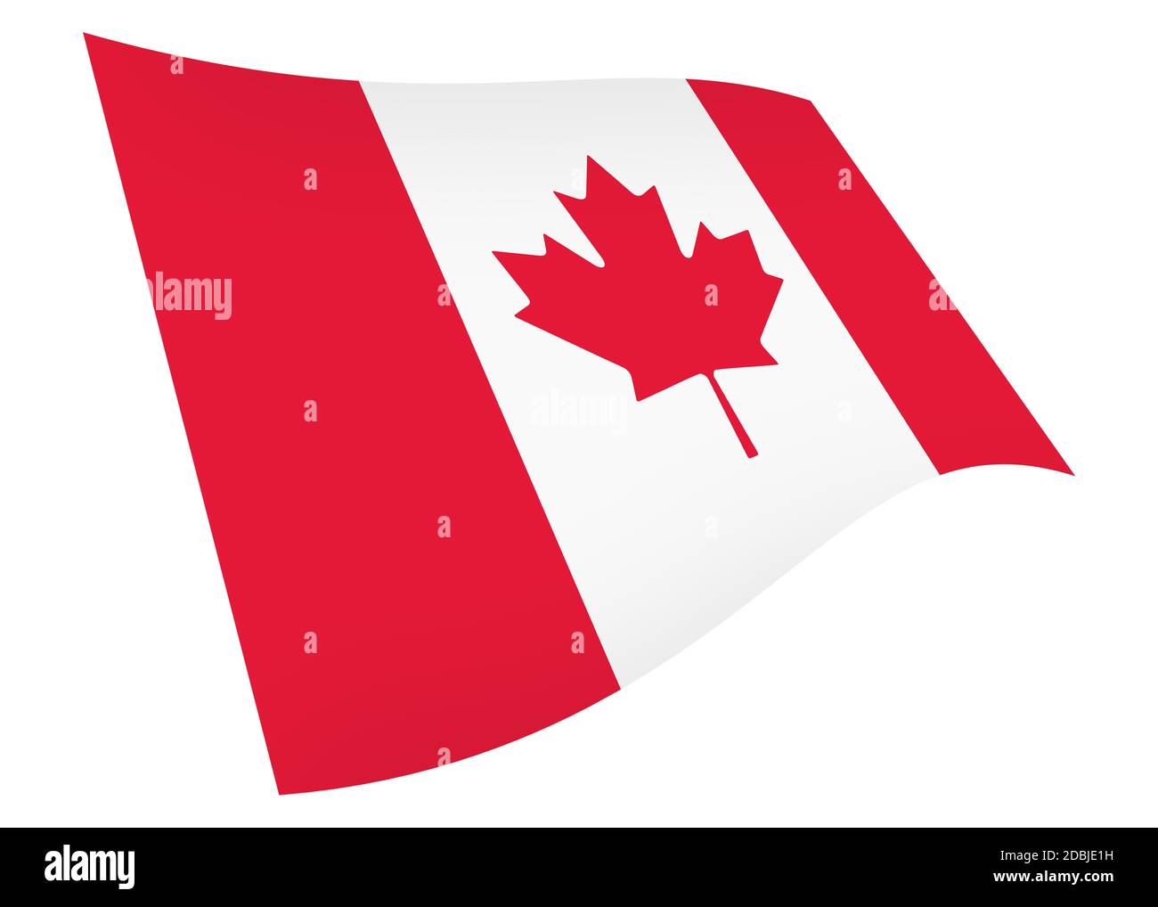 A Canada waving flag graphic isolated on white with clipping path Stock Photo