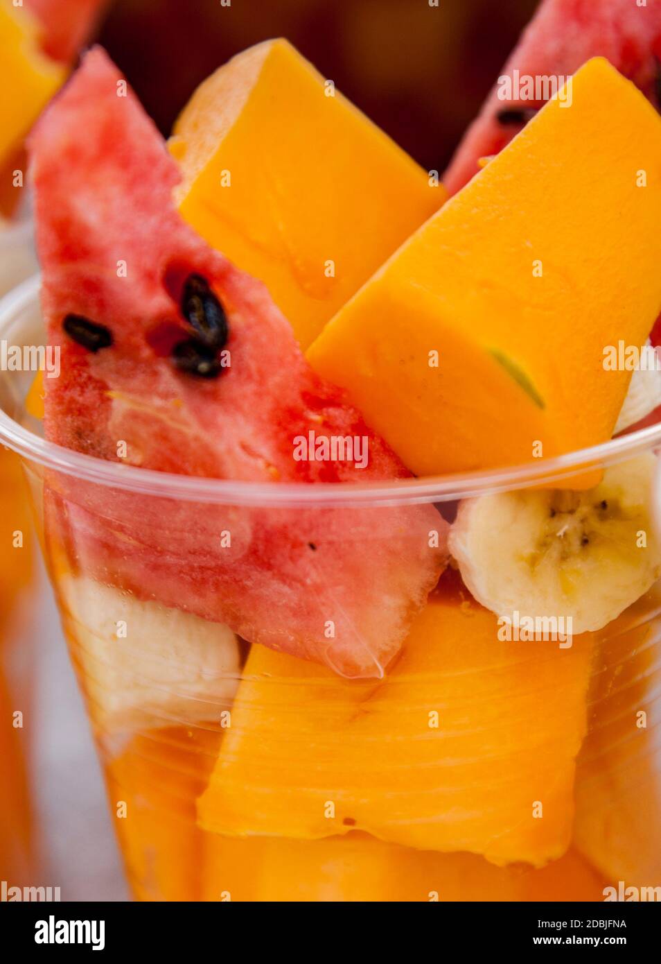 Fruit cup from a street vendor in Quito, Ecuador Stock Photo Alamy
