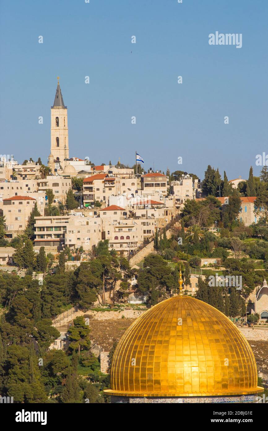 Israel, Jerusalem, View towards Temple Mount and the Mount of Olives Stock Photo