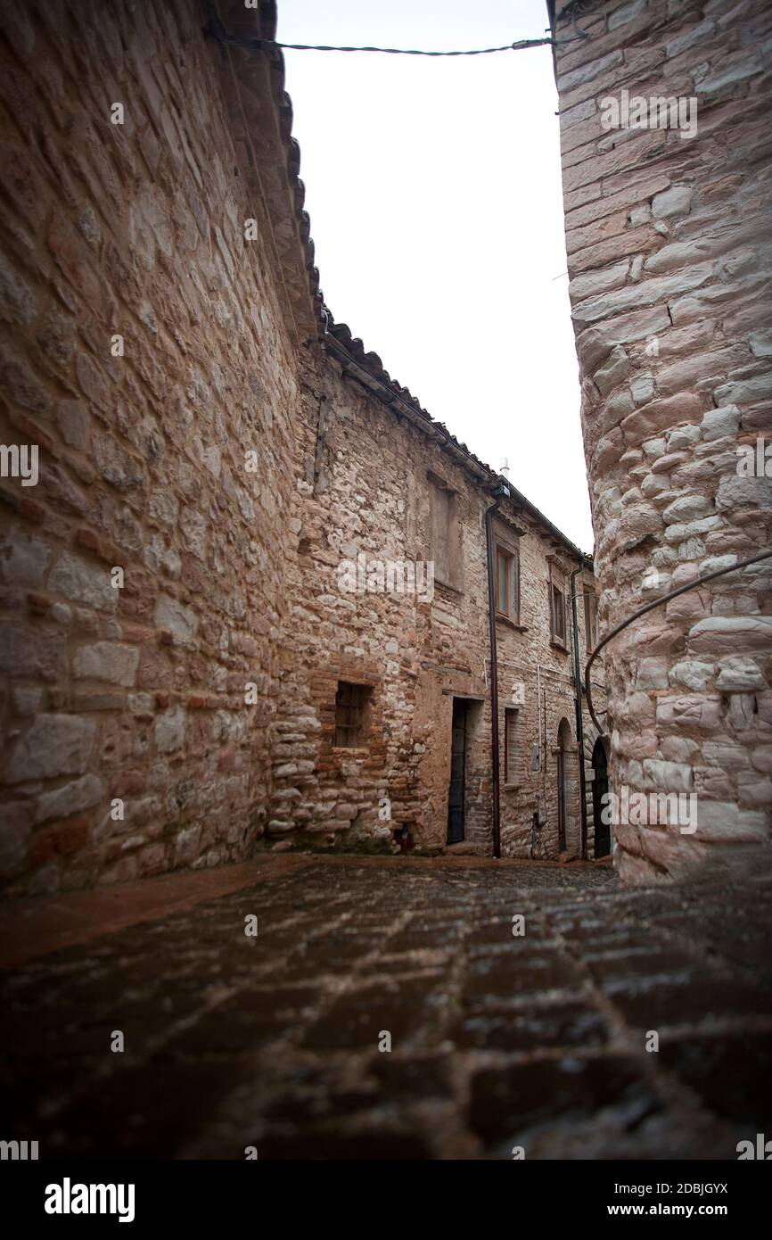 The Small Village of Palazzo, in Arcevia, Ancona, in the Marche Region (Italy) Stock Photo