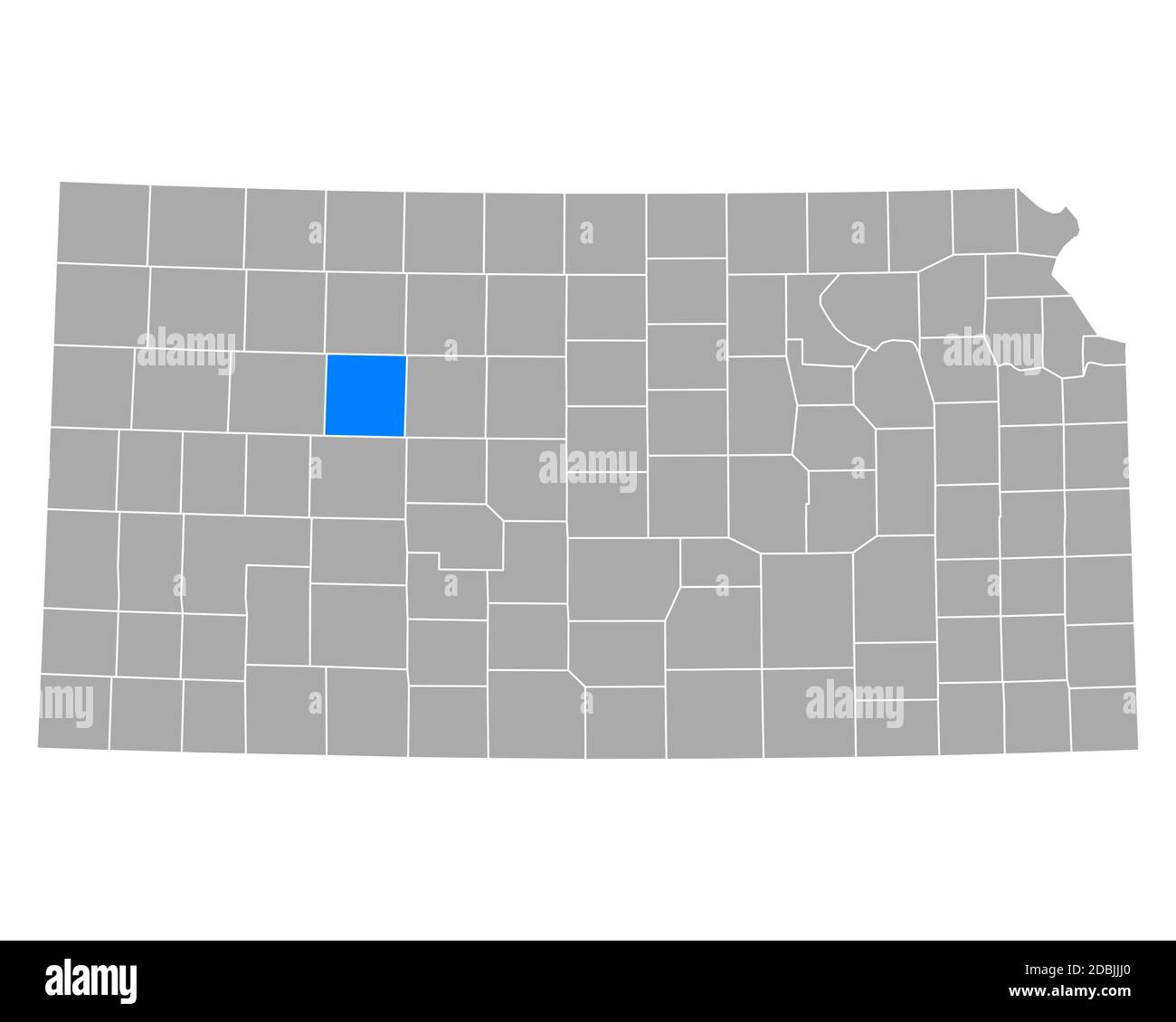 Map of Trego in Kansas Stock Photo