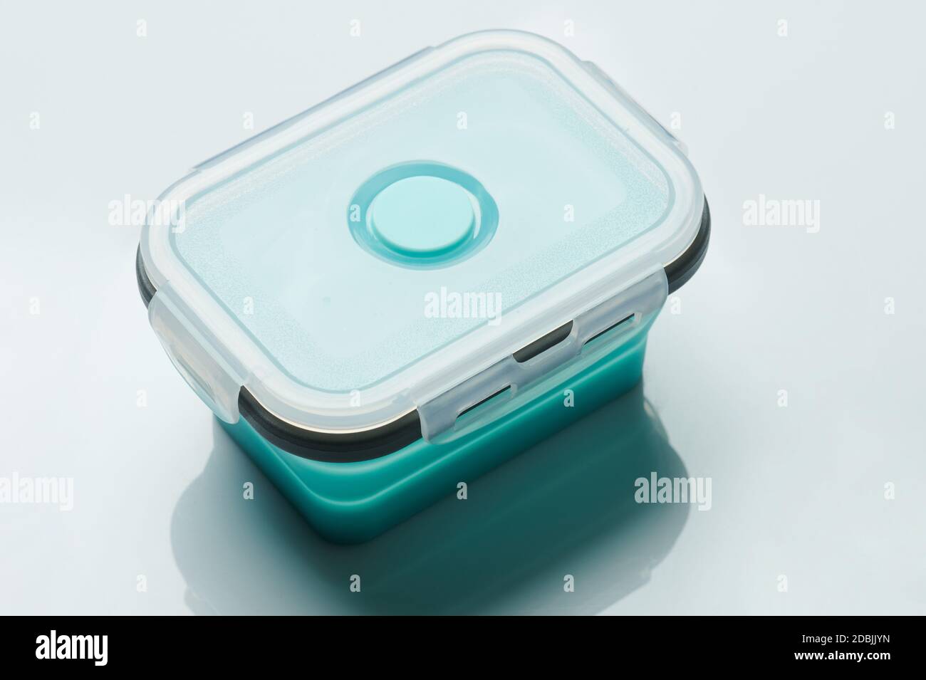 Green plastic storage food lid isometric isolated view Stock Photo