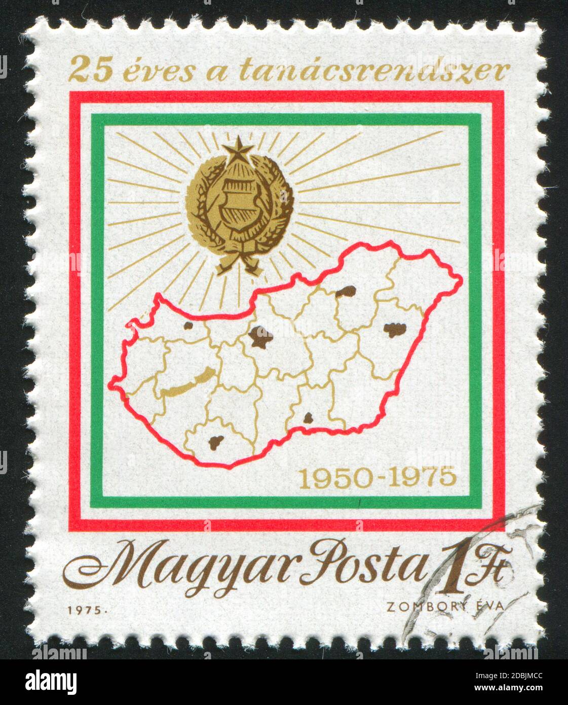 HUNGARY CIRCA 1975 stamp printed by Hungary, shows Map of Hungry