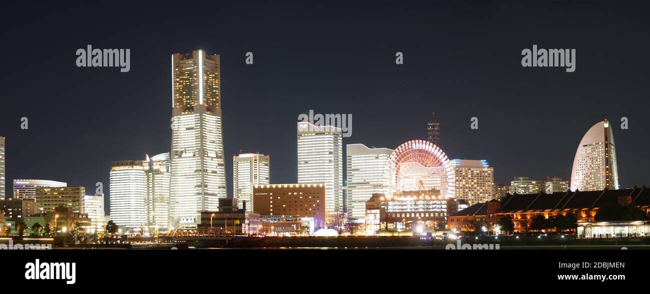 Yokohama night view (panorama) Stock Photo