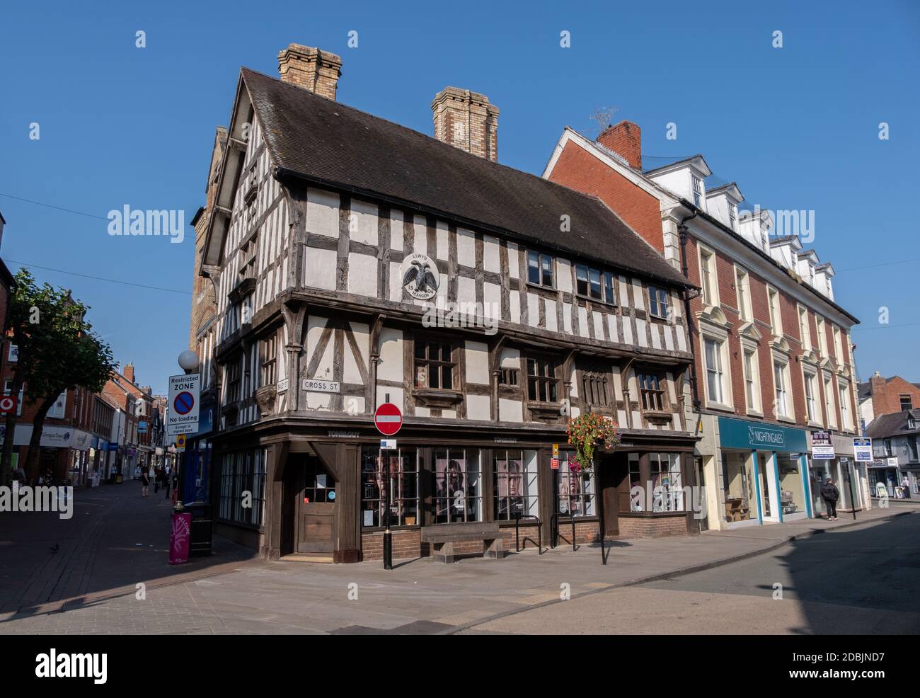 Old building in the centre of Oswestry in Shropshire September 2020