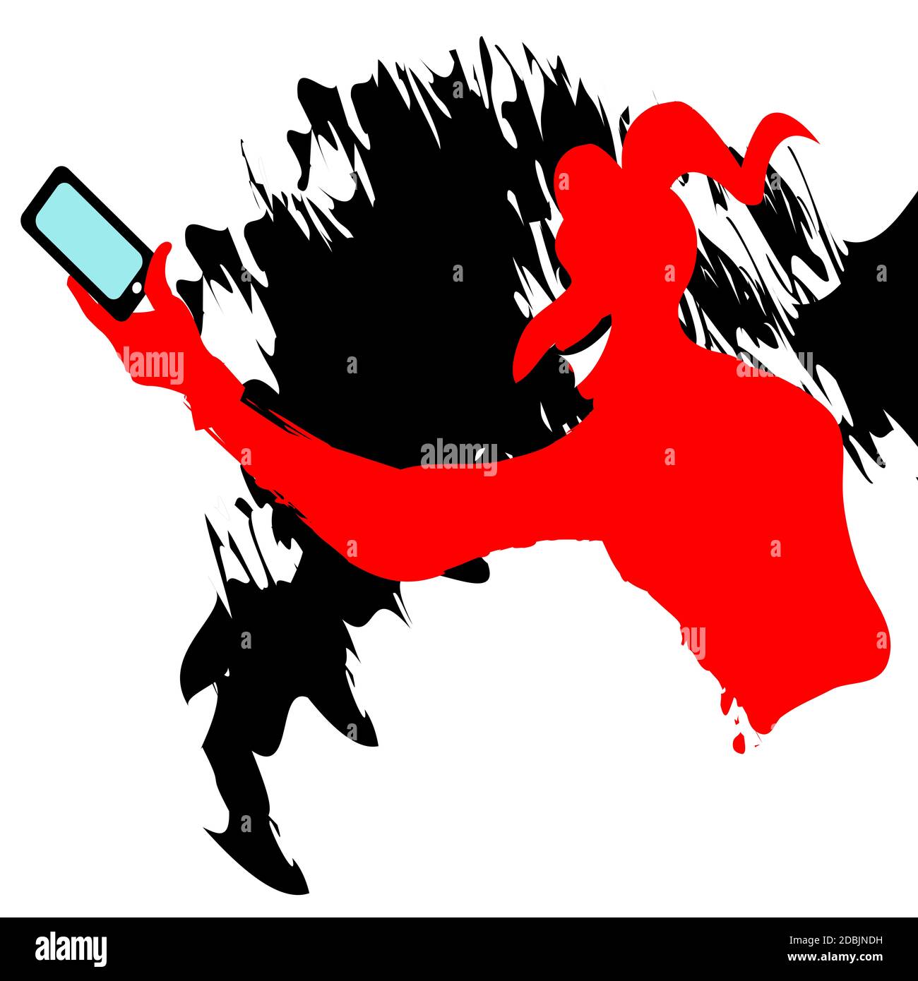 illustration of the devil taking a selfie and being addicted to selfies ...