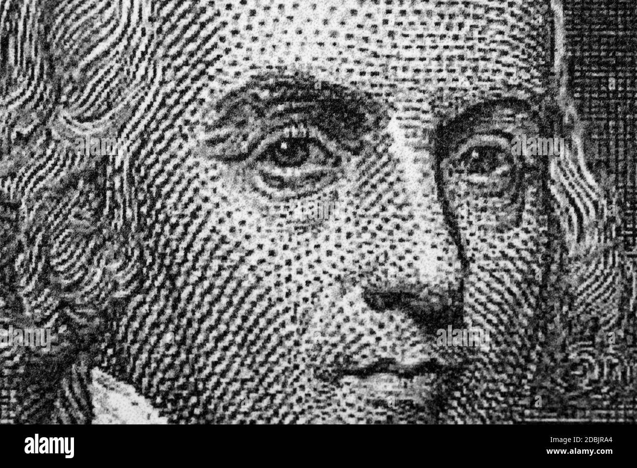 James Madison a closeup portrait from old Dollars Stock Photo