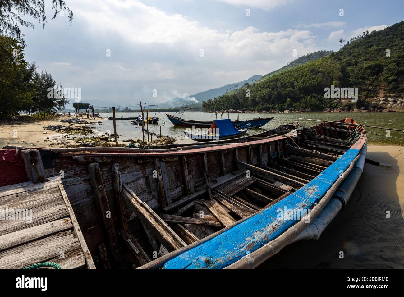 The port of Lang Co in Vietnam Stock Photo