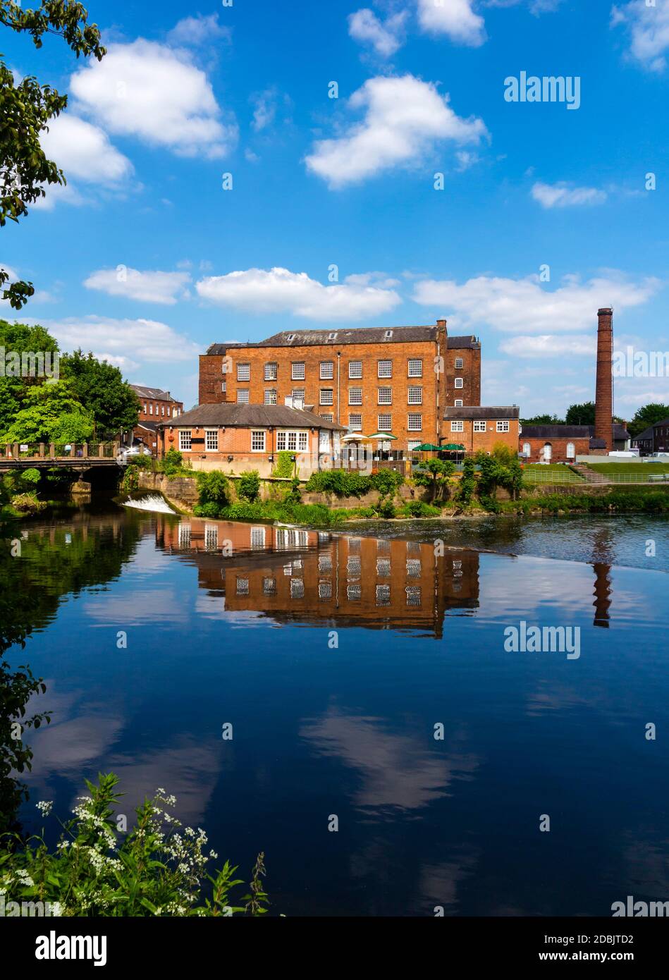 The River Derwent and Boars Head Mills at Darley Abbey a village near