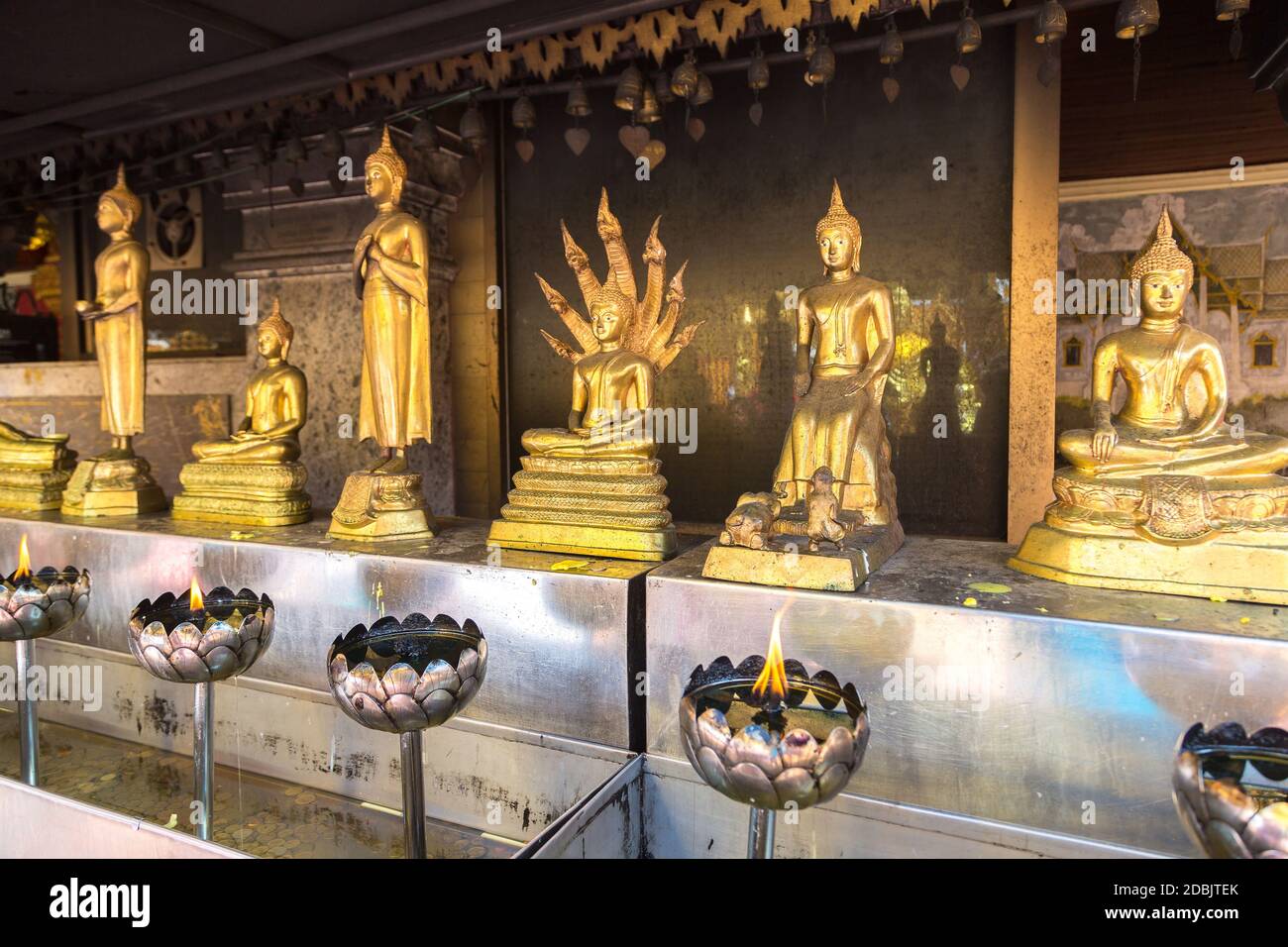 Gold buddha statue in wat phrathat doi suthep temple hi-res stock ...