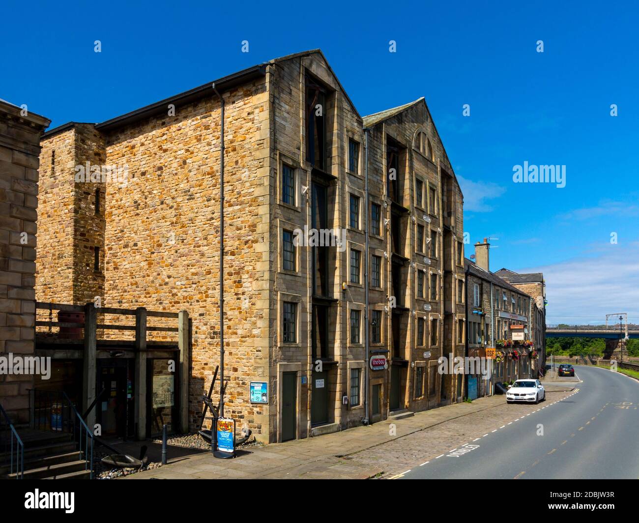 Historic buildings in St George's Quay Lancaster Lancashire England UK which was built as a harbour in the 1750s when Lancaster was a trading port. Stock Photo
