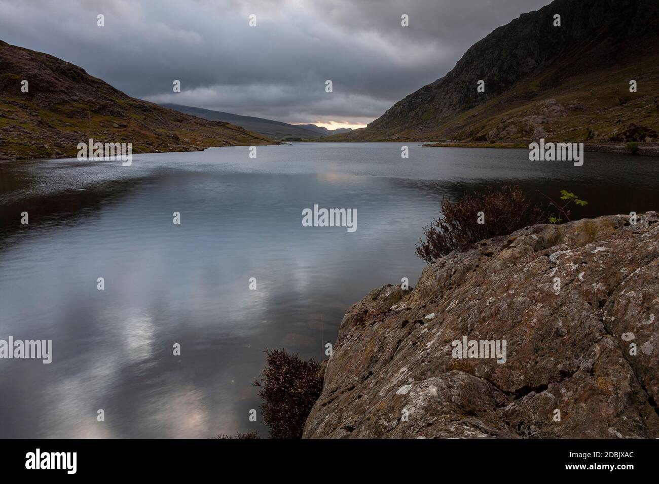 Llyn Ogwen at sunrise, Snowdonia, North Wales Stock Photo