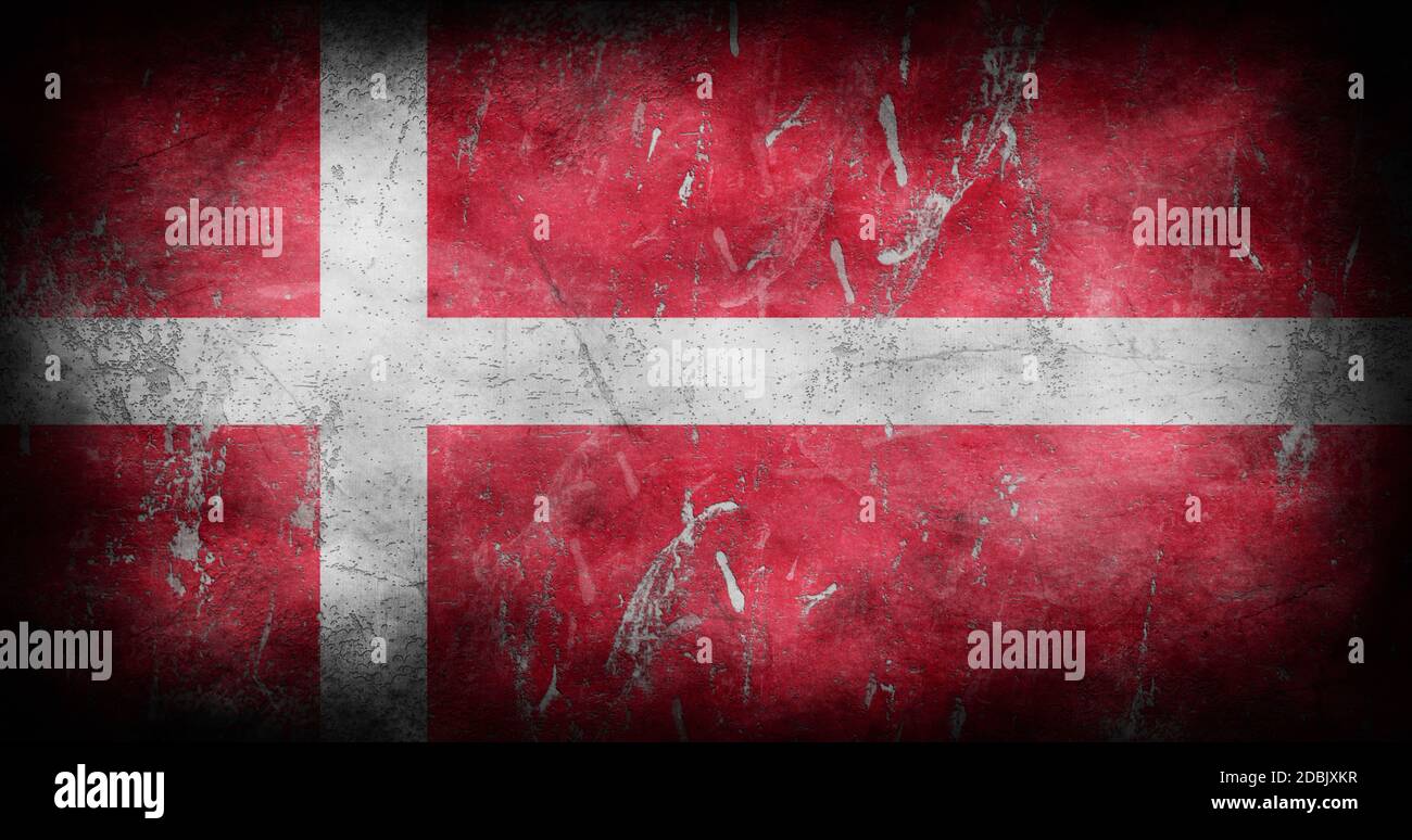 Denmark flag with grunge texture background 3D illustration Stock Photo ...