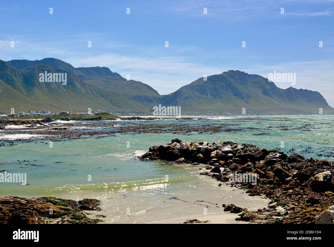 Coastal landscape Boulders Beach, belongs to Simon's town on the Cape Peninsula. Stock Photo