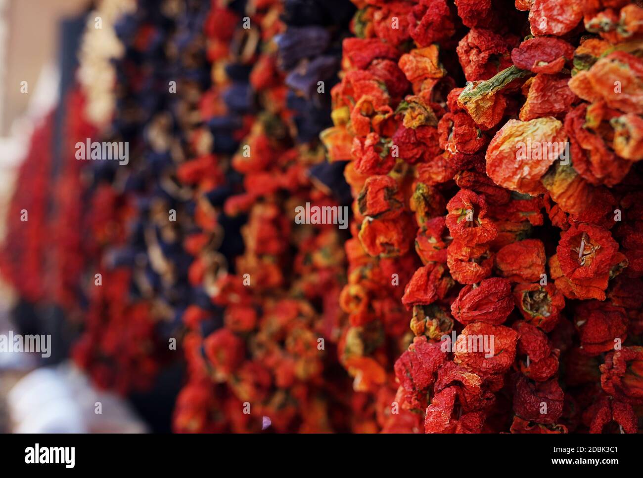Red dried spices, Gaziantep, Southeastern Anatolia, Turkey Stock Photo