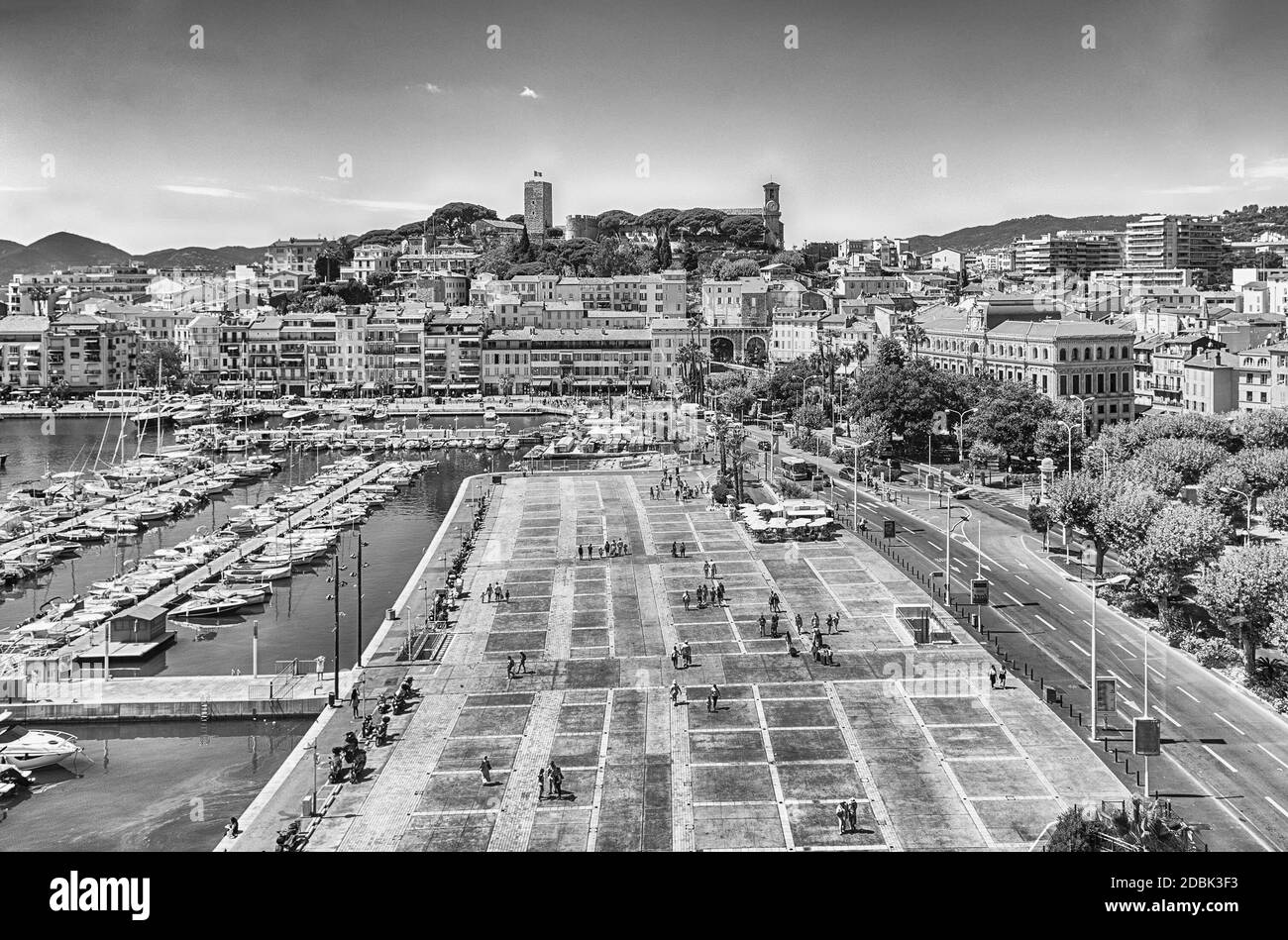 Cannes old vieux port french riviera cote dazur france Black and White ...