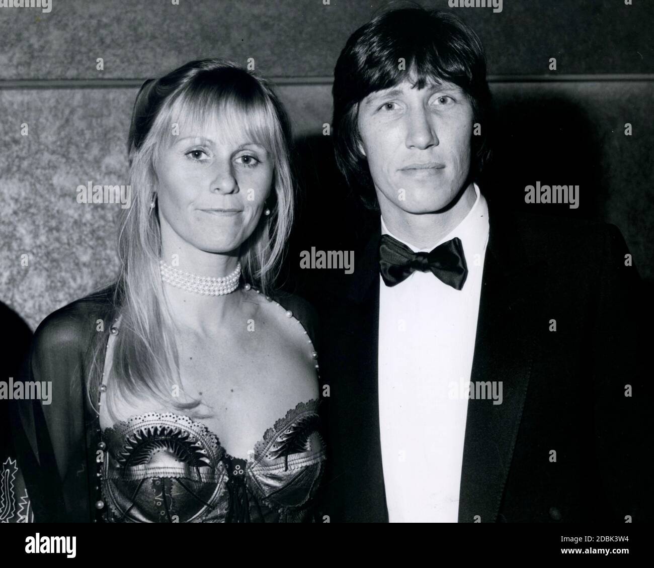 Roger Waters of Pink Floyd with wife Carolyne Christie at the BAFTA Awards 1983 Stock Photo