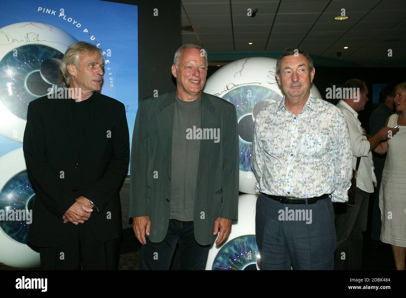 Pink Floyd at the launch of their Pulse DVD at Warner West end,London 3rd July 2006: left Rick Wright,David Gilmour and Nick Mason Stock Photo