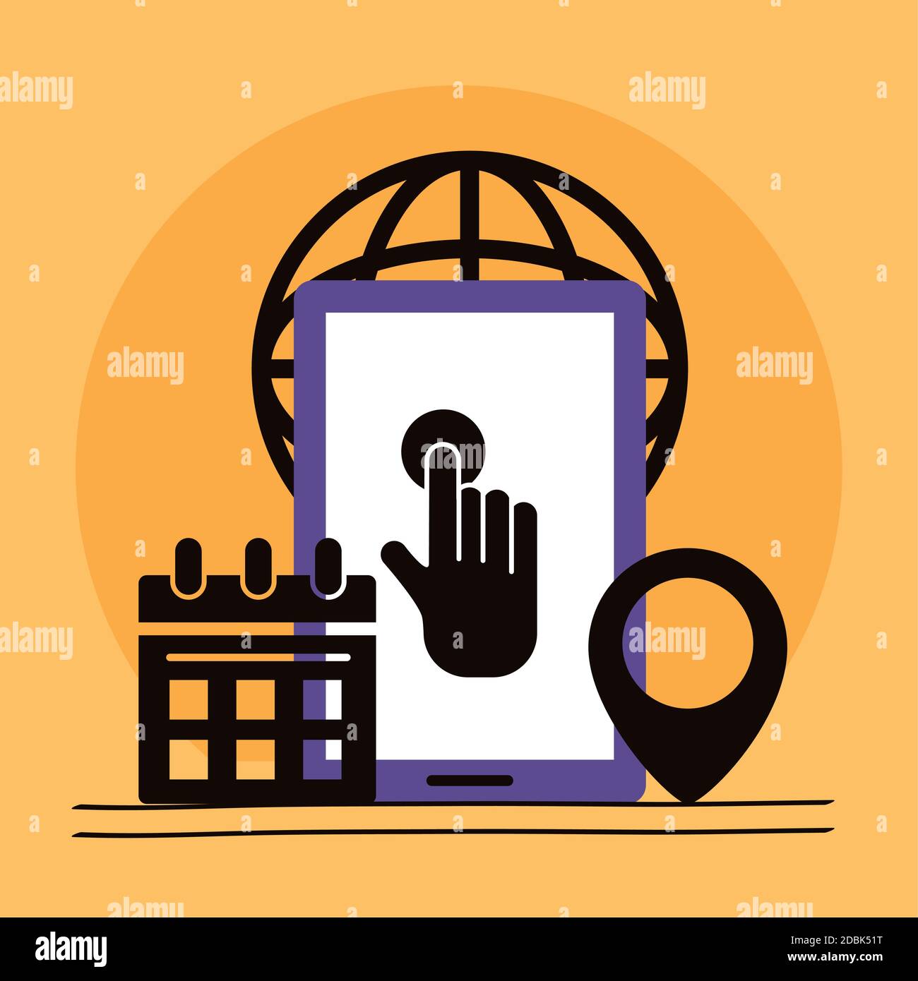 smartphone and interface set icons vector illustration design Stock Vector