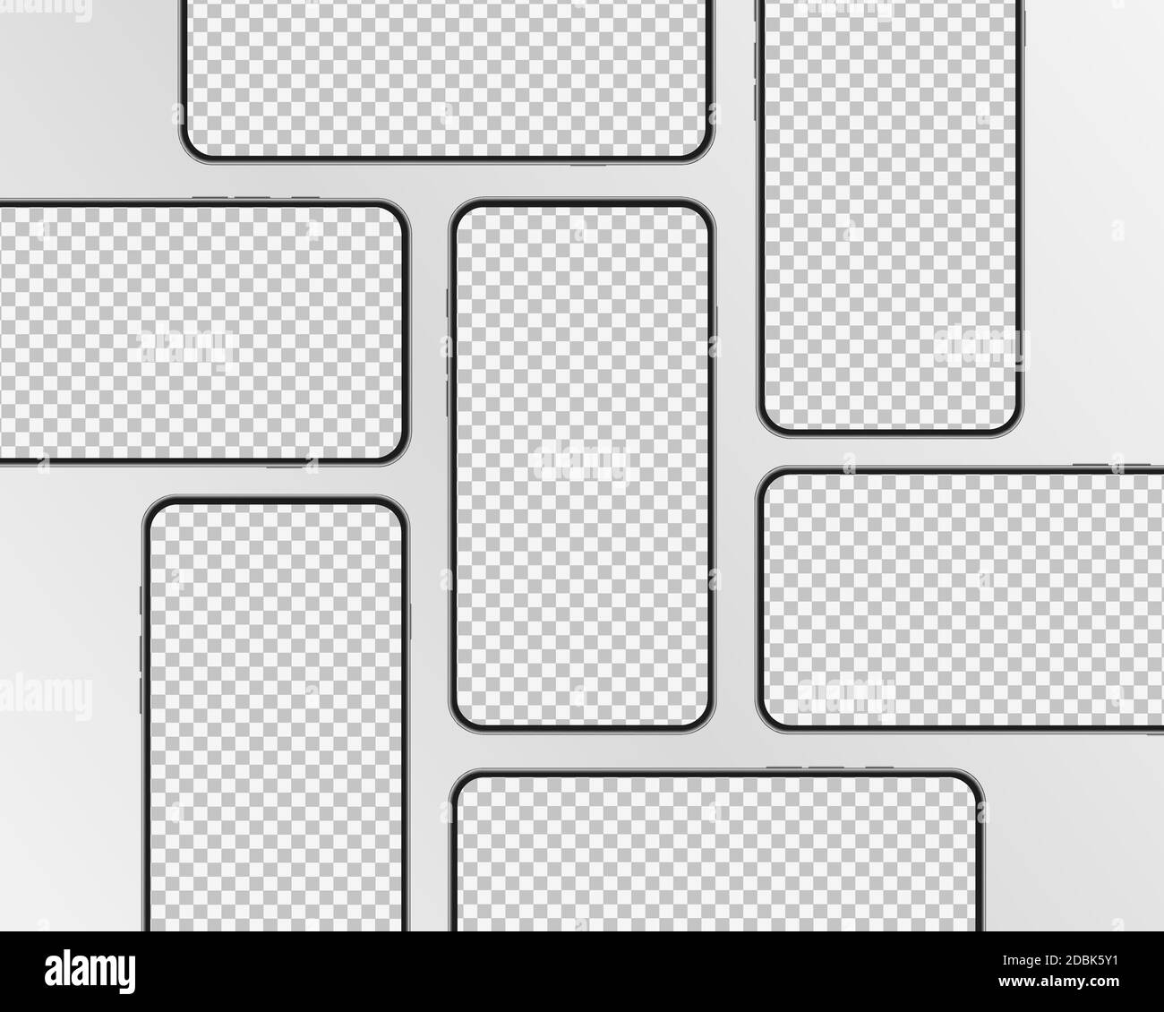 Download Phone Mockup With Transparent Screen Realistic Smartphone Template Set Modern Mock Up For Mobile App Presentation Ui Ux Design Vector Illustration Stock Vector Image Art Alamy