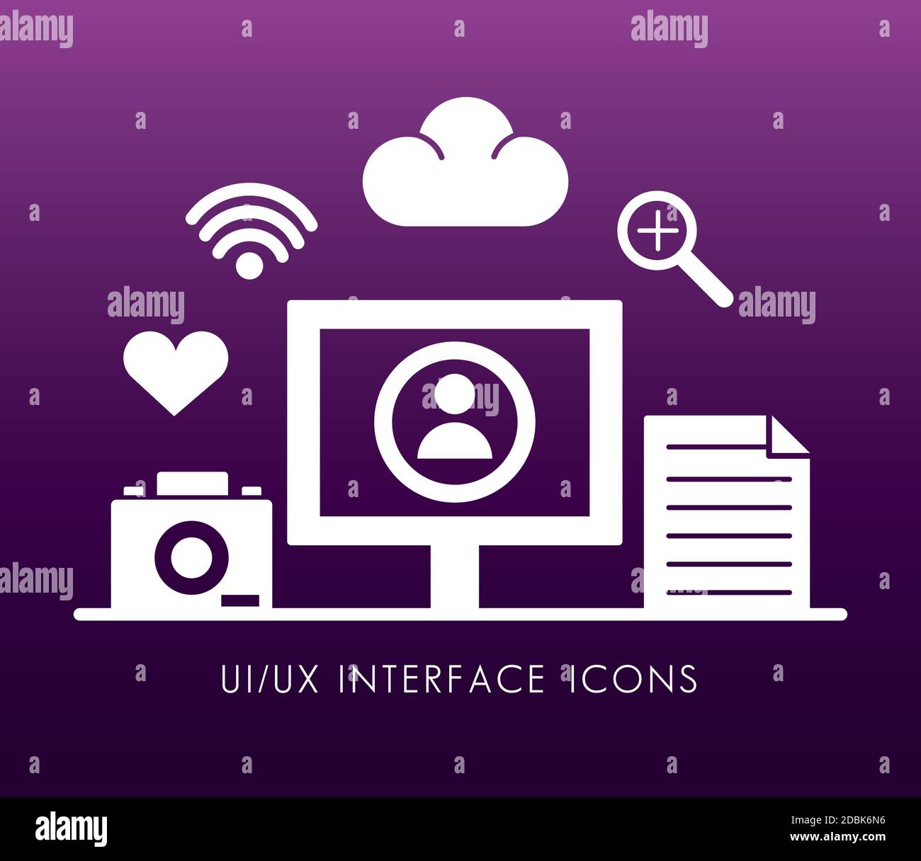 desktop and interface set silhouette style icons vector illustration ...