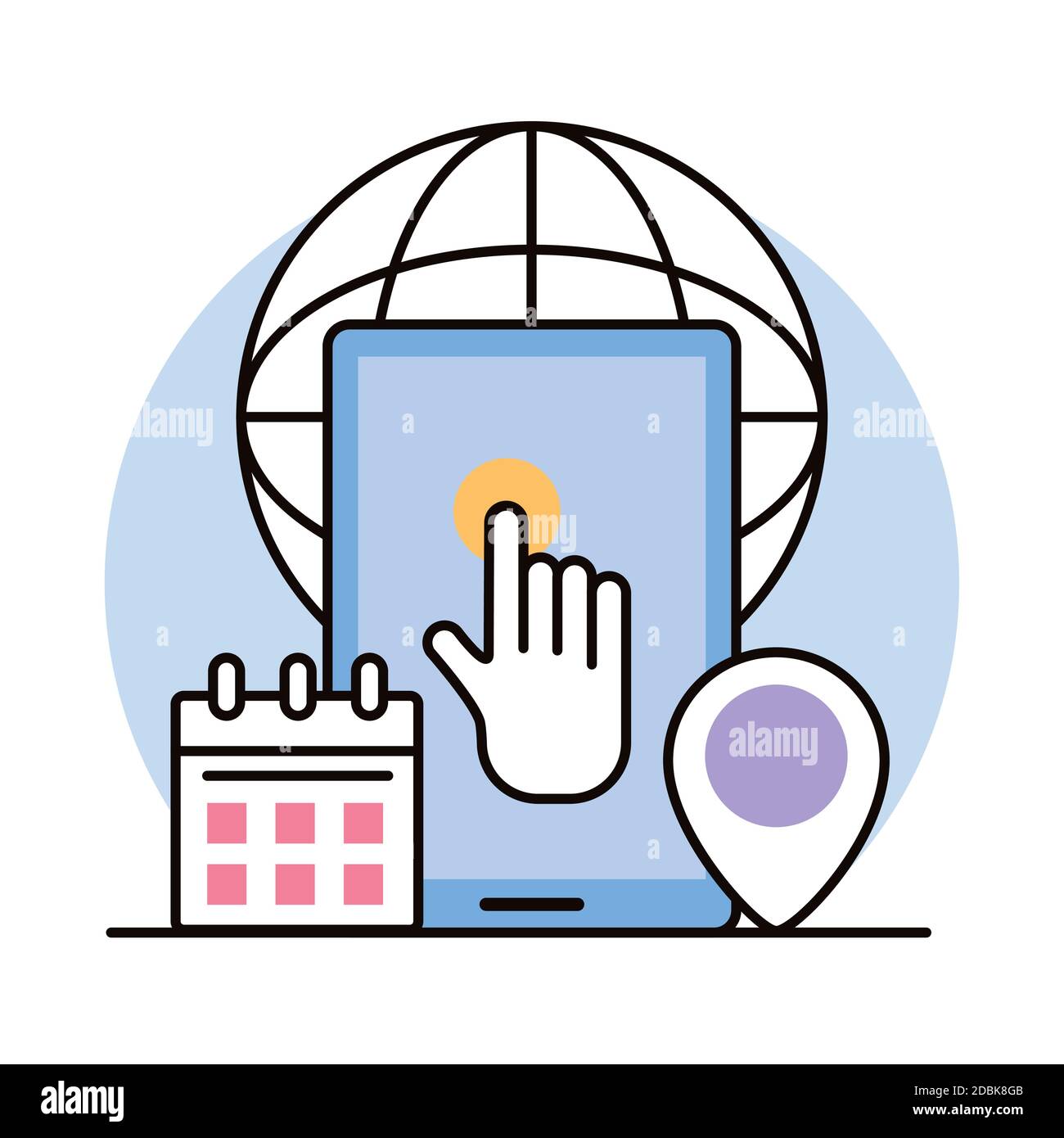 smartphone and interface set icons vector illustration design Stock Vector