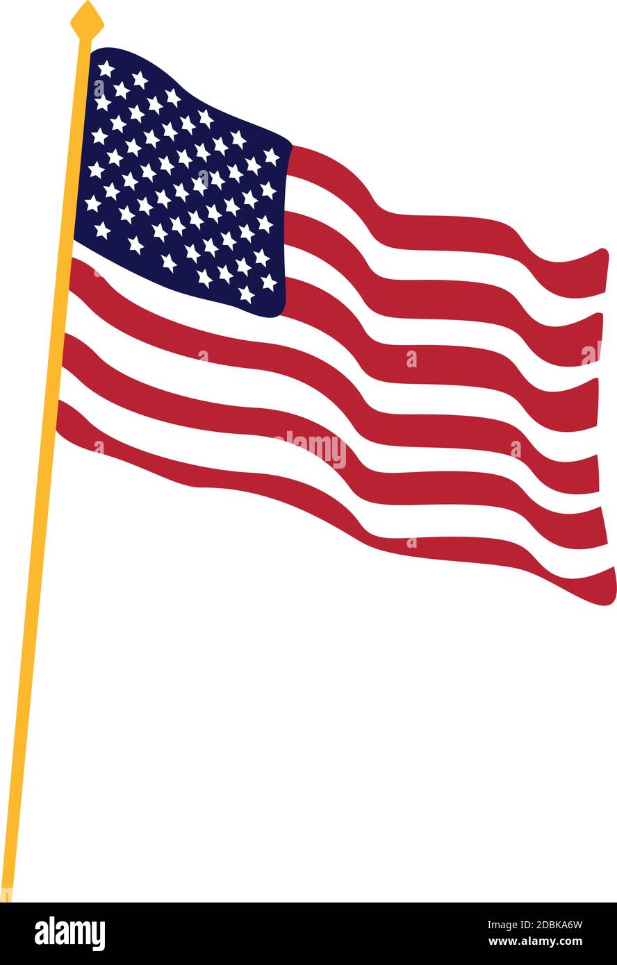 united states of america flag in pole vector illustration design Stock ...