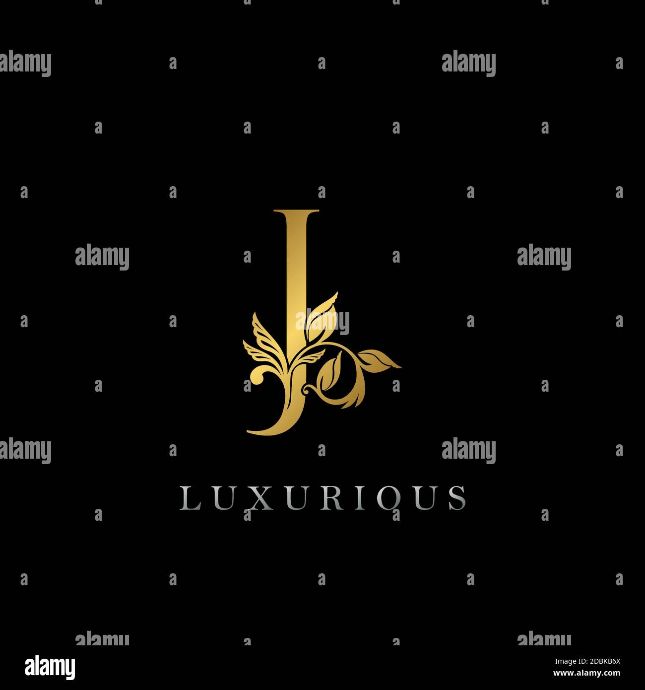Golden Letter J Luxury Logo Icon, Vintage Design Template Stock Vector ...