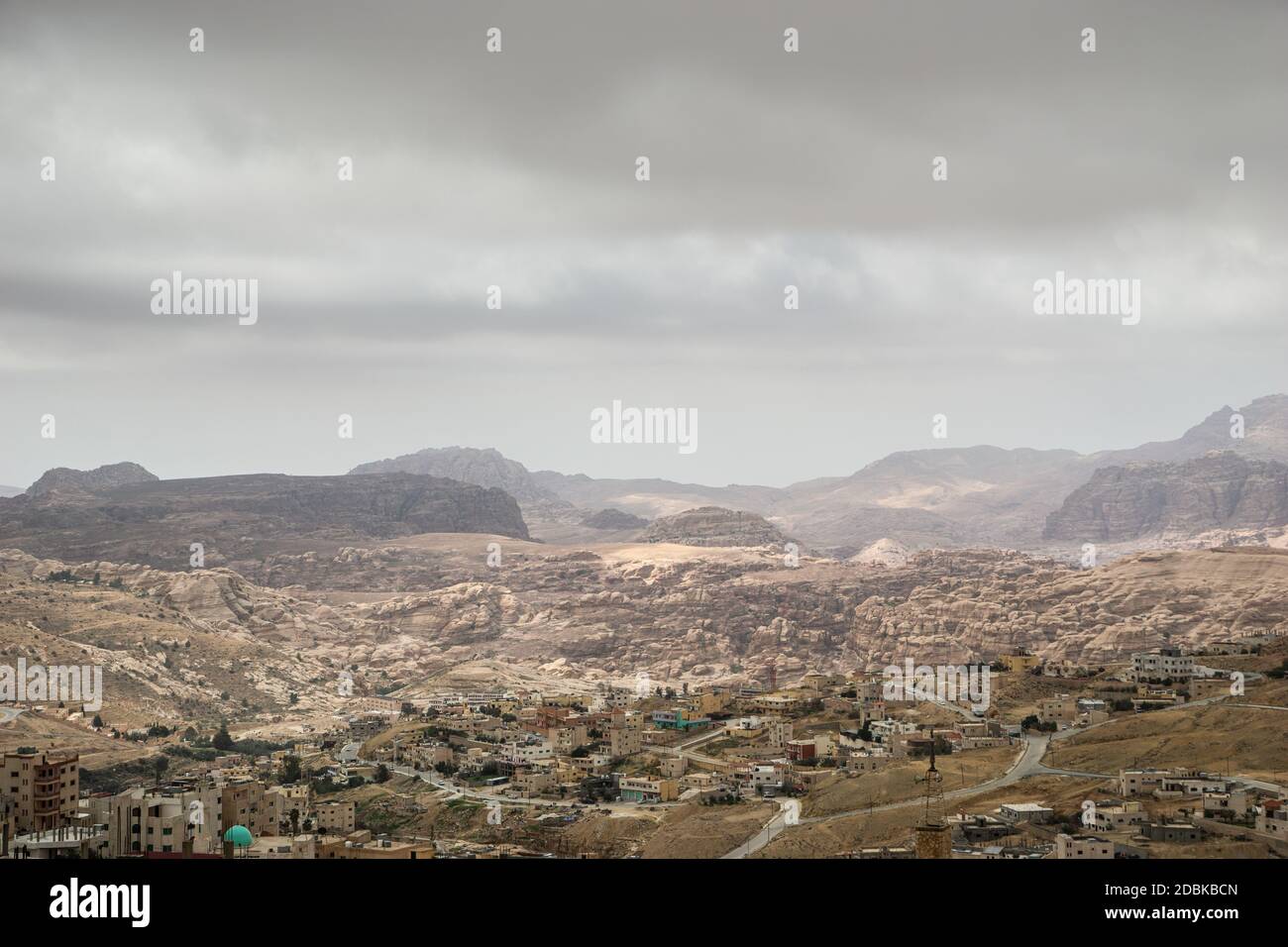 View over the City of Wadi Musa, Jordan Stock Photo