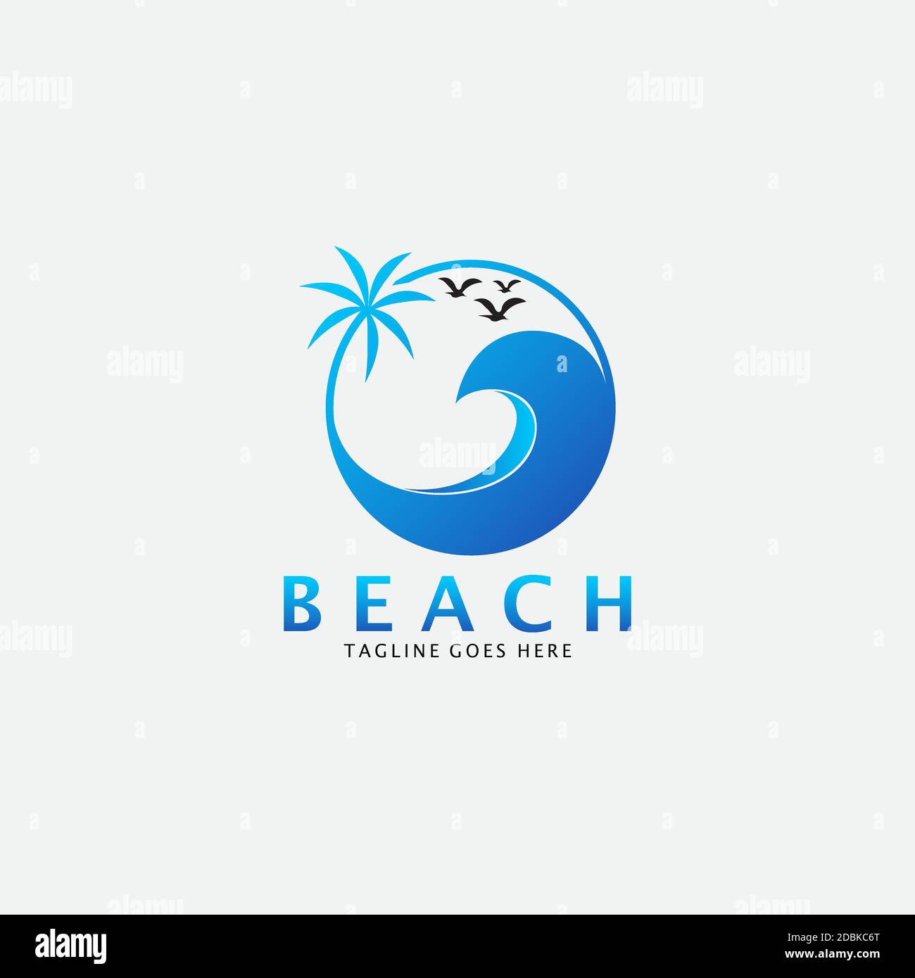 Summer vacation on tropical beach with Palm trees, vector illustration ...