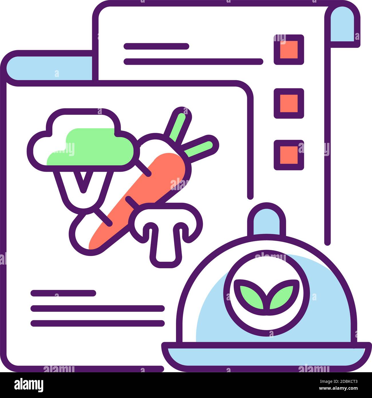 Vegan menu RGB color icon Stock Vector Image & Art - Alamy