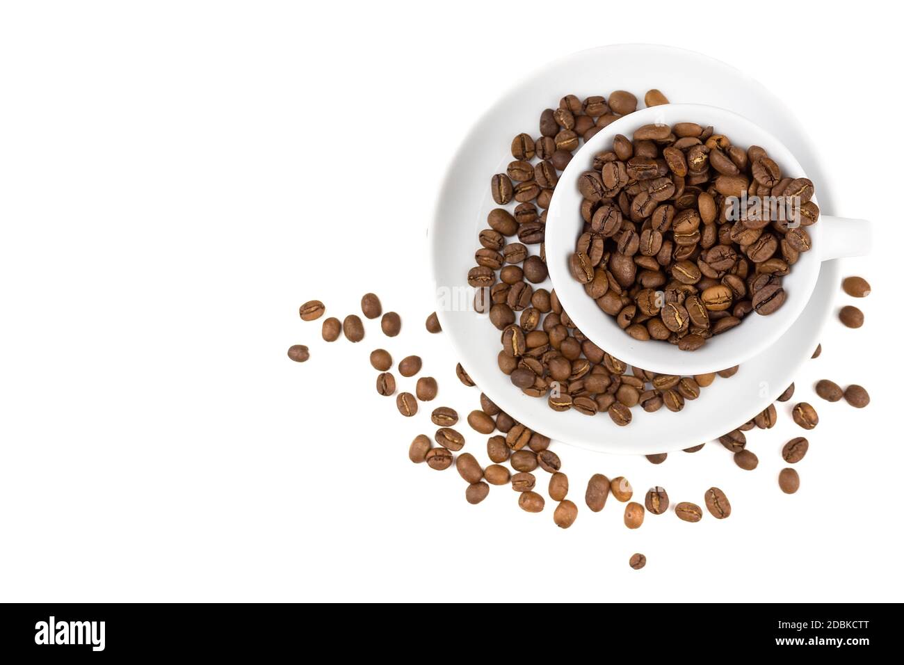 Coffee Cup and coffee beans on a white background Stock Photo - Alamy