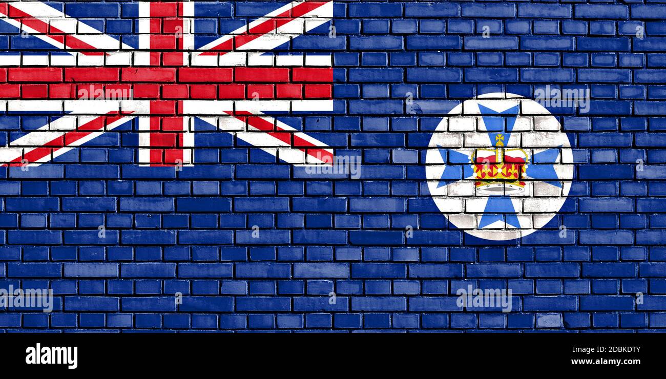 x(flag of Queensland painted on brick wall Stock Photo - Alamy