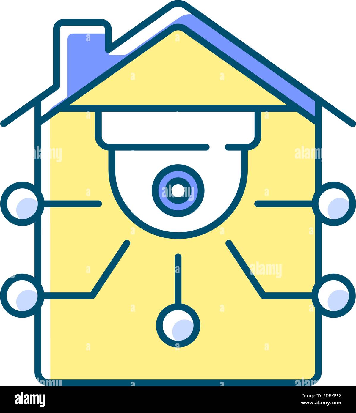 Security camera RGB color icon Stock Vector