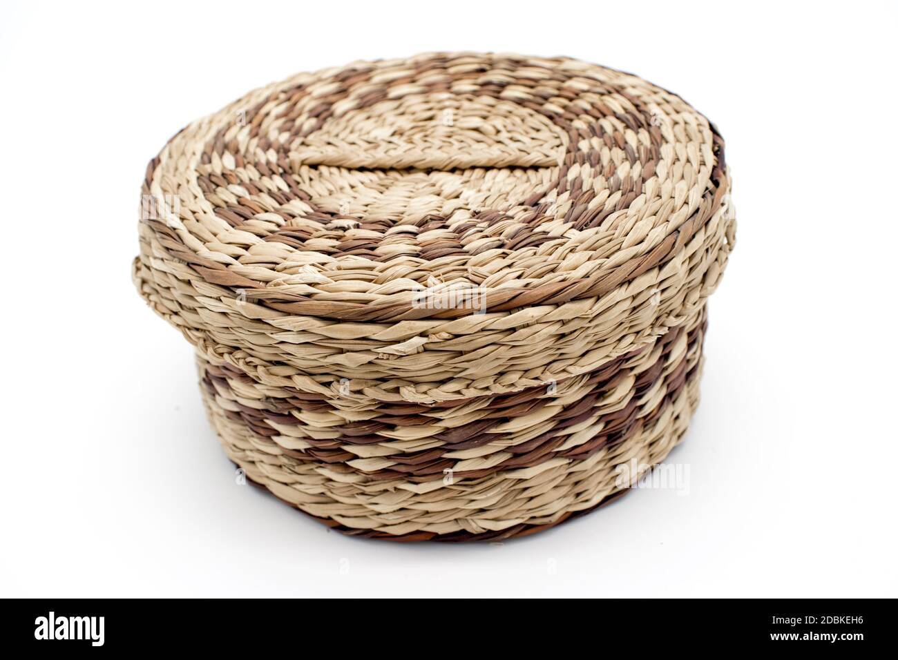 Isolated wicker basket on a white background Stock Photo - Alamy
